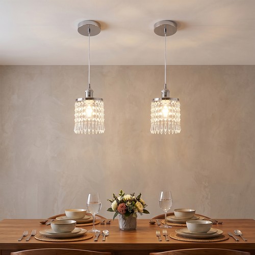 Glass crystal pendant lights - crystal,